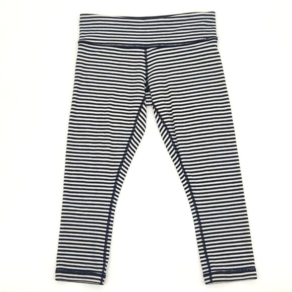 Lululemon Wunder Under Crop High Rise Full On Luxtreme 21 Legging Stripe Black 8