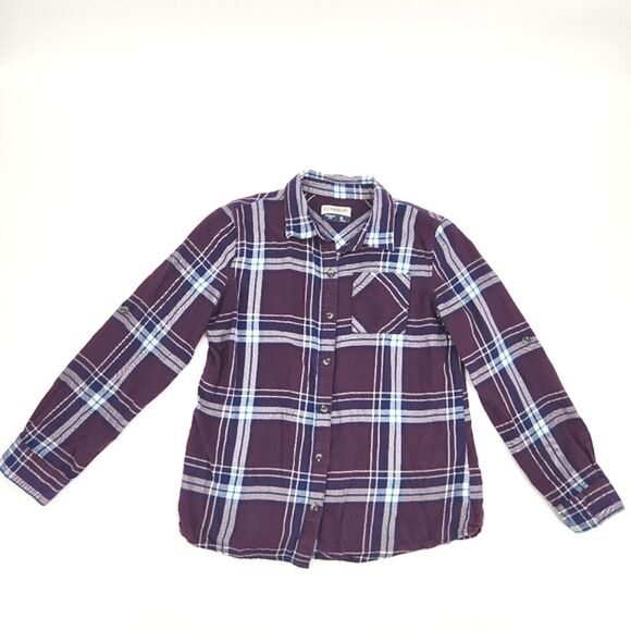 Magellan Outdoors Flannel Shirt Size Extra Large XL Purple Plaid Willow Creek