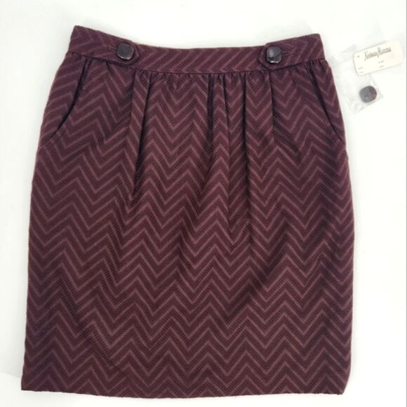 Milly of New York Textured Chevron Pattern A-Line Skirt w/ Pockets Womens Size 6