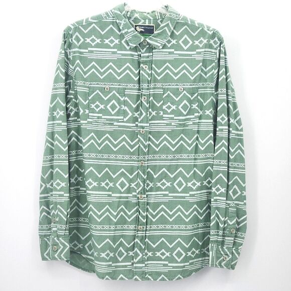 Modern Amusement Button Down Shirt Mens Size Large Aztec Print Southwestern Boho