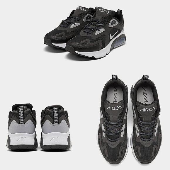 Nike Air Max 200 Men’s Winter Casual Shoes Sneakers Black Grey & White Size 10