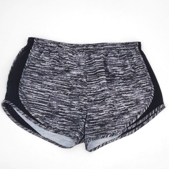 Nike Dri Fit Womens Large Tempo Athletic Running Track Shorts Black White Gray