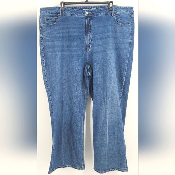 Old Navy Extra High Rise Sky High Wide Leg Jeans Size 28 Womens Blue Denim