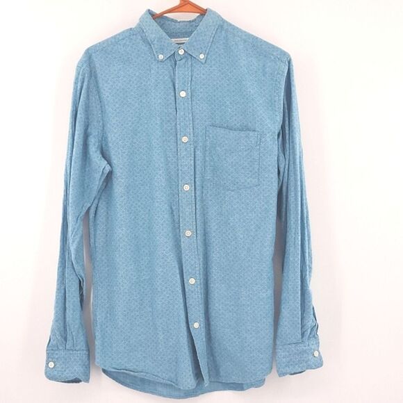 Old Navy Slim Fit Button Down Shirt Mens Size Small Linen Blend Everyday Casual