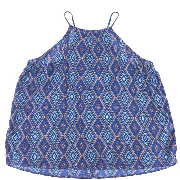 Old Navy WRD Gauze Cami Top Size 4X Plus Womens Blue Purple Multi Print Cotton