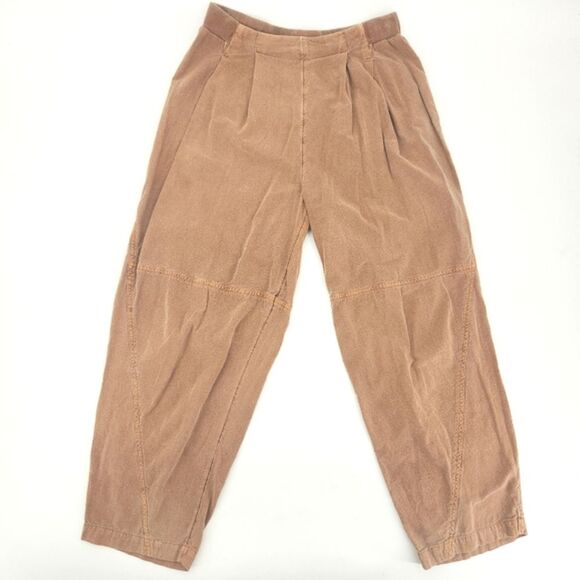 Out From Under Take The Lead Pleated Weathered Pants Women Size Small Barrel Leg