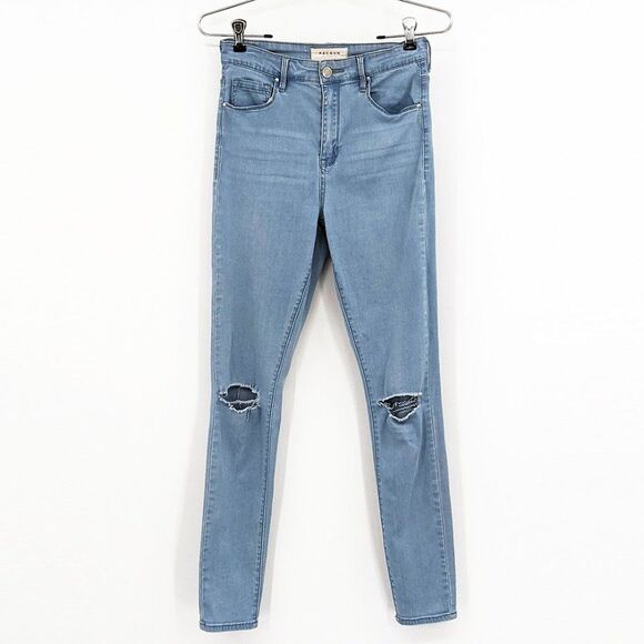 PacSun Womens Super High Rise Skinniest Distressed Knees Jeans Size 26 Blue