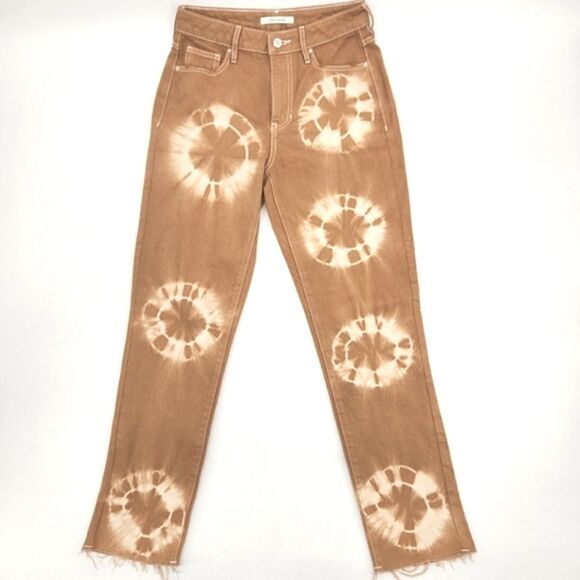 Pacsun Eco Tan Spiral Tie Dye Mom Jeans Womens Size 25 Relaxed Fit Brown White