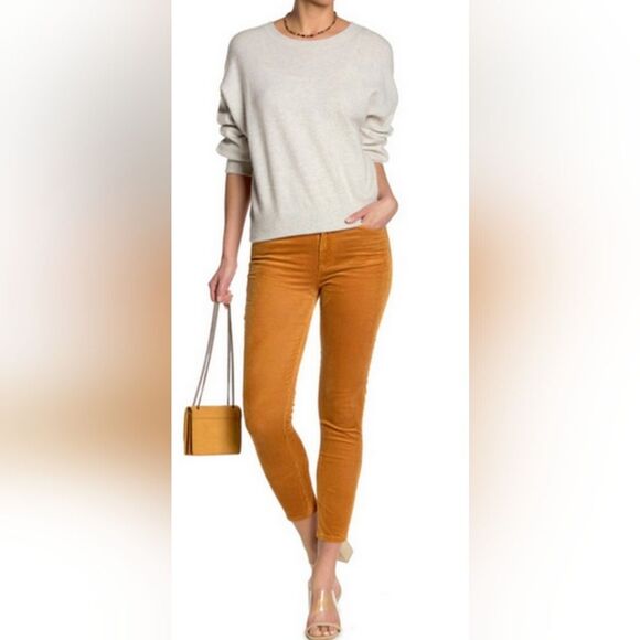 Paige Pants Size 26 Womens Marigold Orange Corduroy Hoxton Ankle Skinny