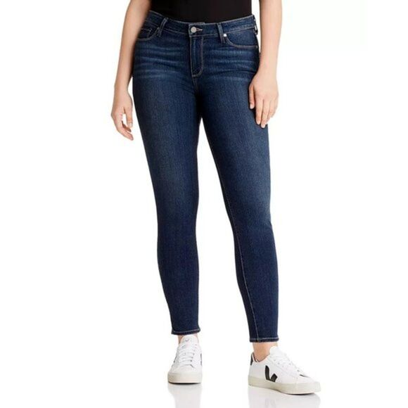 Paige Verdugo Crop Mid Rise Ankle Skinny Denim Jeans Womens Size 28 Dark Wash