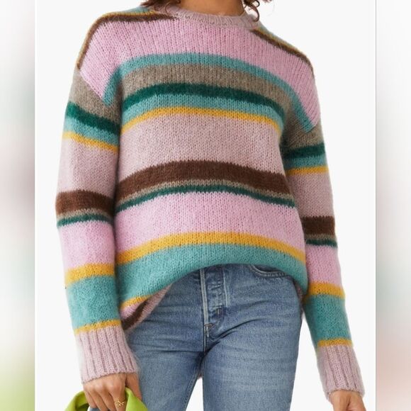 Paris Atelier & Other Stories Stripe Relaxed Fit Wool & Mohair Sweater Medium