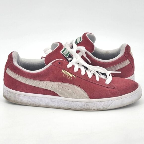 Puma Suede Low Sneakers Mens Size 8.5 Red White Oatmeal 35263465 Beat Street 80s