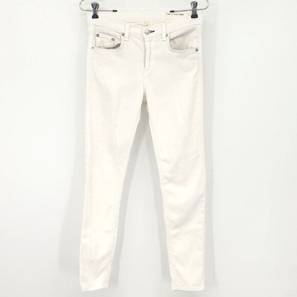 Rag & Bone Jeans 27 Womens White The Capri MidRise Skinny Denim