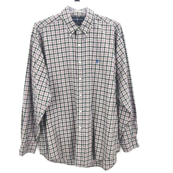 Ralph Lauren Blake Button Down Long Sleeve Plaid Cotton Shirt Academia Old Money
