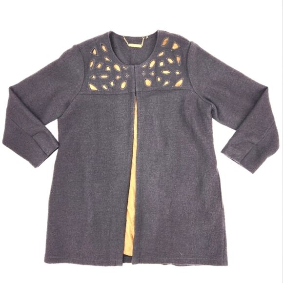 Soft Surroundings Grey Paris Runway Long Wool Jacket Womens Size Petite XL