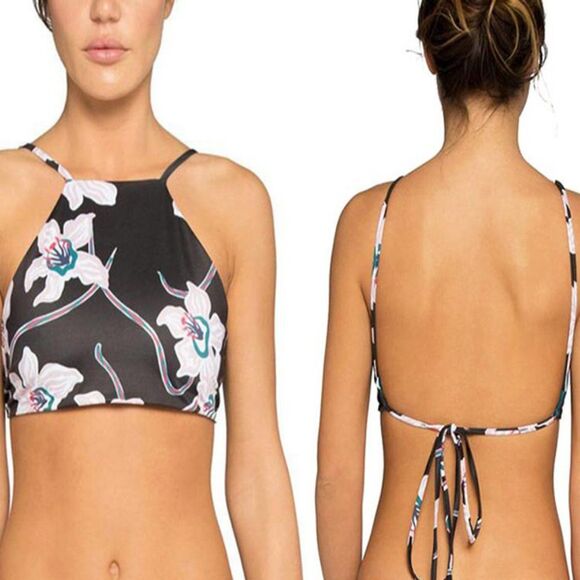 Tavik Women’s Ryan High Neck Floral Bikini Halter Top Small