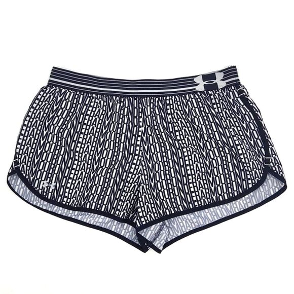 Under Armour Spellout HeatGear Graphic Print Short Est Womens Size Large Black