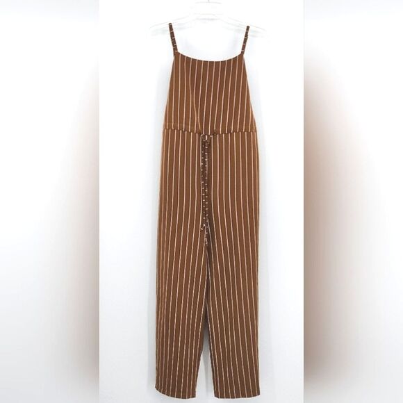 Urban Outfitters Striped Square-Neck Wide Leg  Striped Jumpsuit Women’s Small