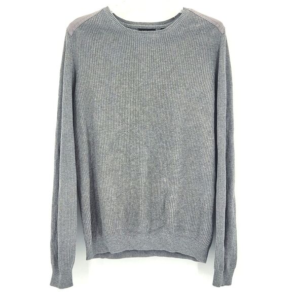 Van Heusen Crew Neck Sweater Mens Size Medium Gray Winter Cold Weather Cabincore