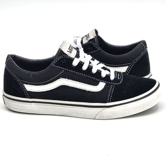 Vans Off The Wall Ward Low Top Skate Shoes Sneakers Black & White Youth 5
