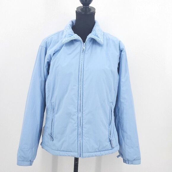 Vintage Columbia Jacket Womens Large Core Interchange Fleece Lined Zip Up Blue