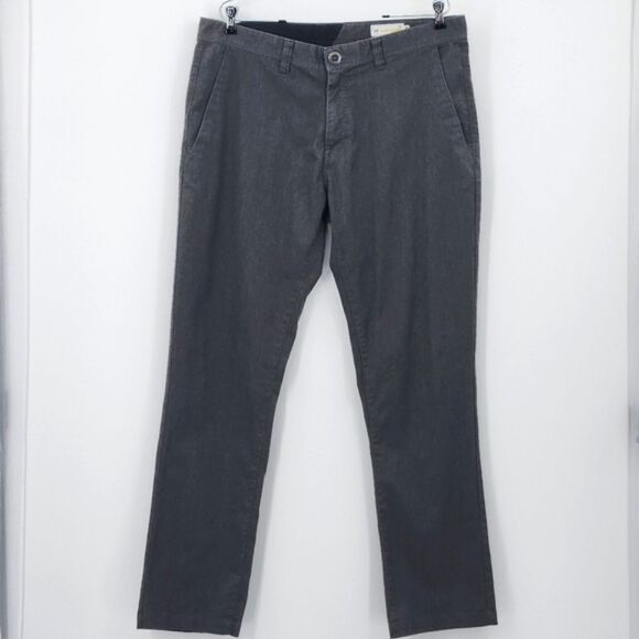 Volcom Chino Pants Mens Size 36 Slim Fit Flat Front Office Work Professional