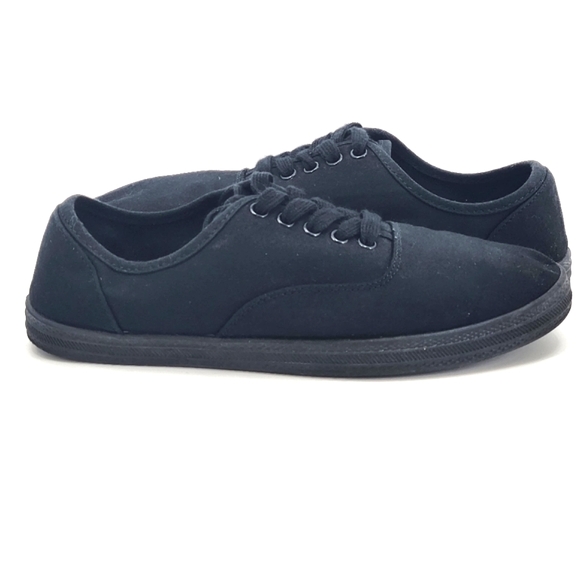 Wild Fable Black Canvas Lace Up Sneakers Shoes Womens Size 7
