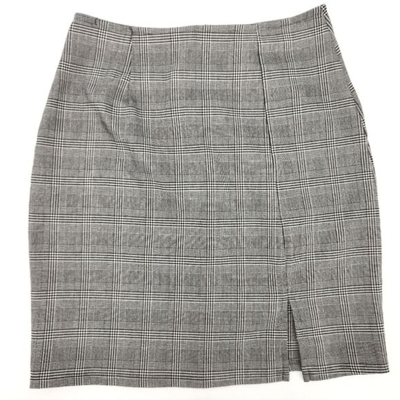 Windsor Plaid Mood High Slit Mini Skirt Womens Size Medium Check Y2K 2000s Style