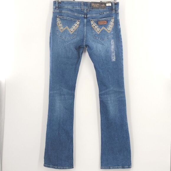 Wrangler Retro Jeans Womens Size 32×36 Sadie Low Rise Flare Western Cowboy Rodeo